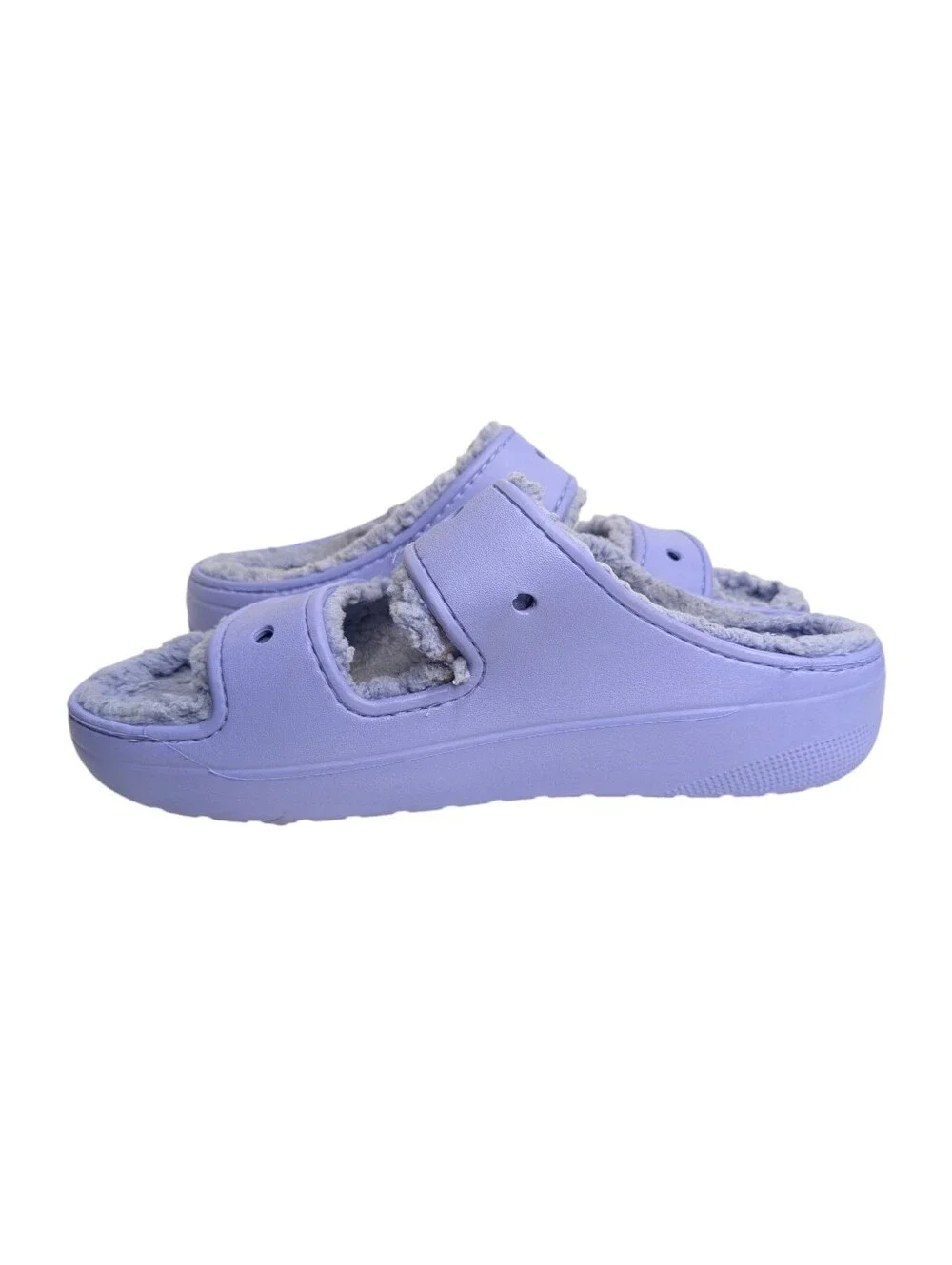 Crocs Classic Cozy Lavender Fuzzy Lined Slide Sandals  | Size 11 (Men)